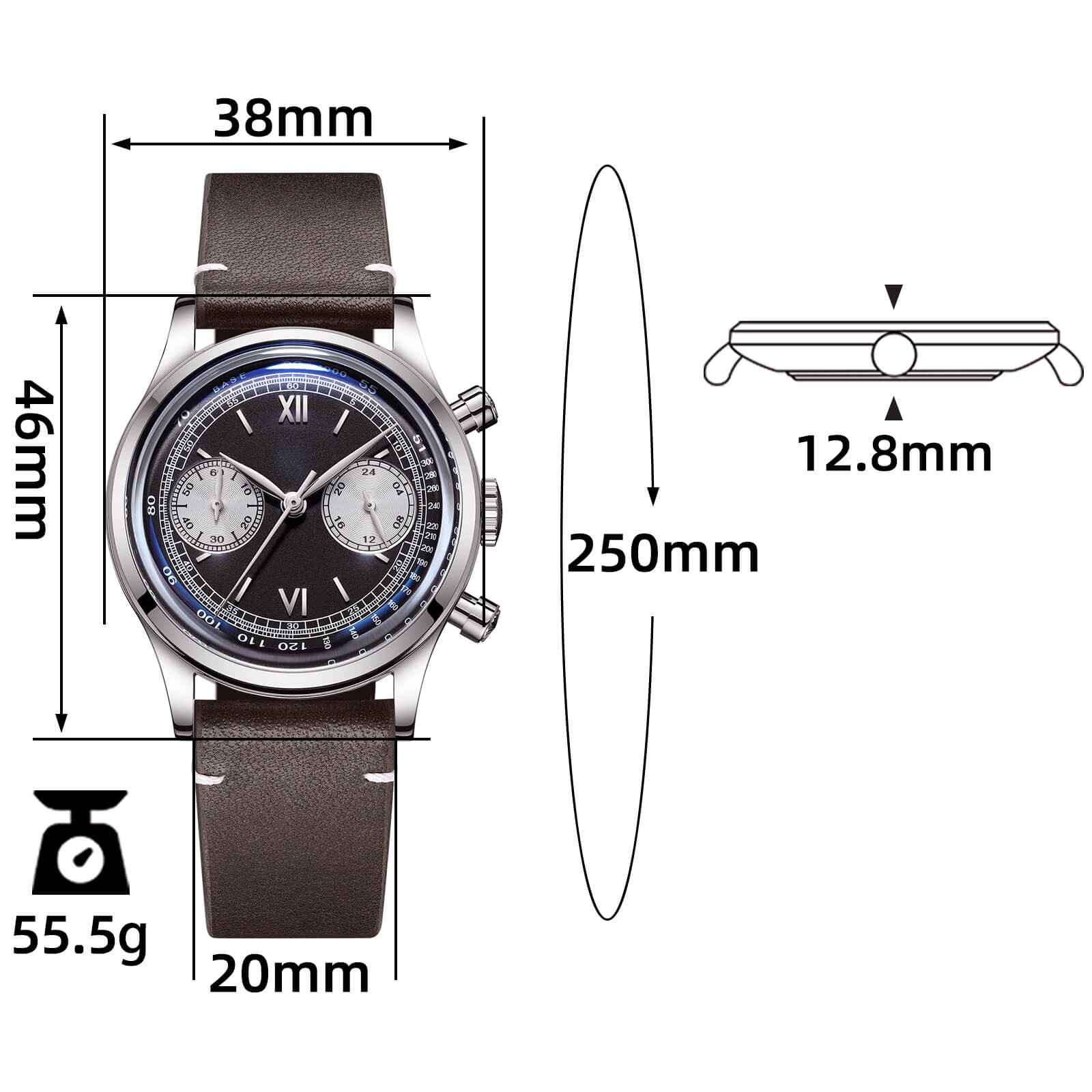 ★India Warehouse★ADDIESDIVE Panda BB Chronograph Retro Men Watch 38mm Quartz Watch - Image 7