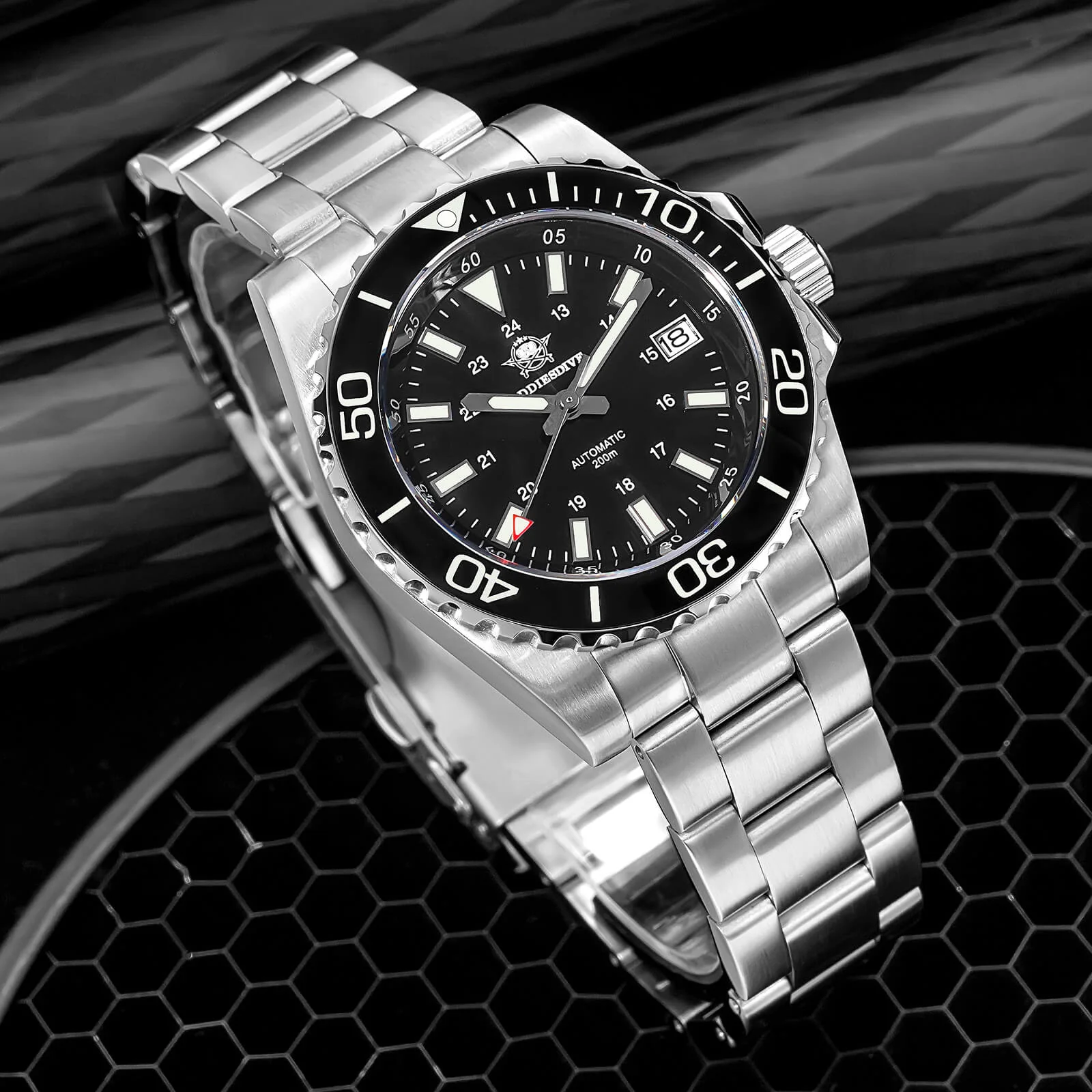 ADDIESDIVE Retro Baton Hand Sub 8215 Dive Watch AD2504 - Image 8
