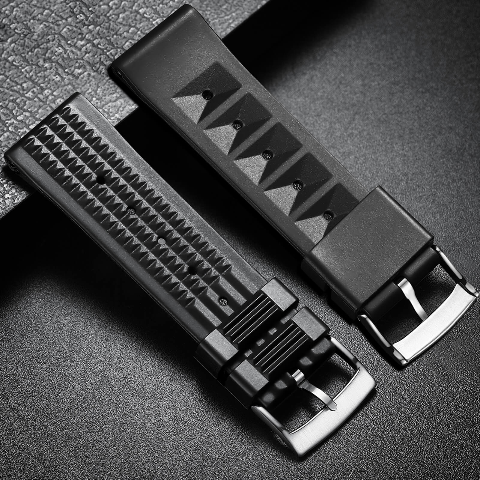 ADDIESDIVE Silicone Waffle Strap Black 20mm - Image 3