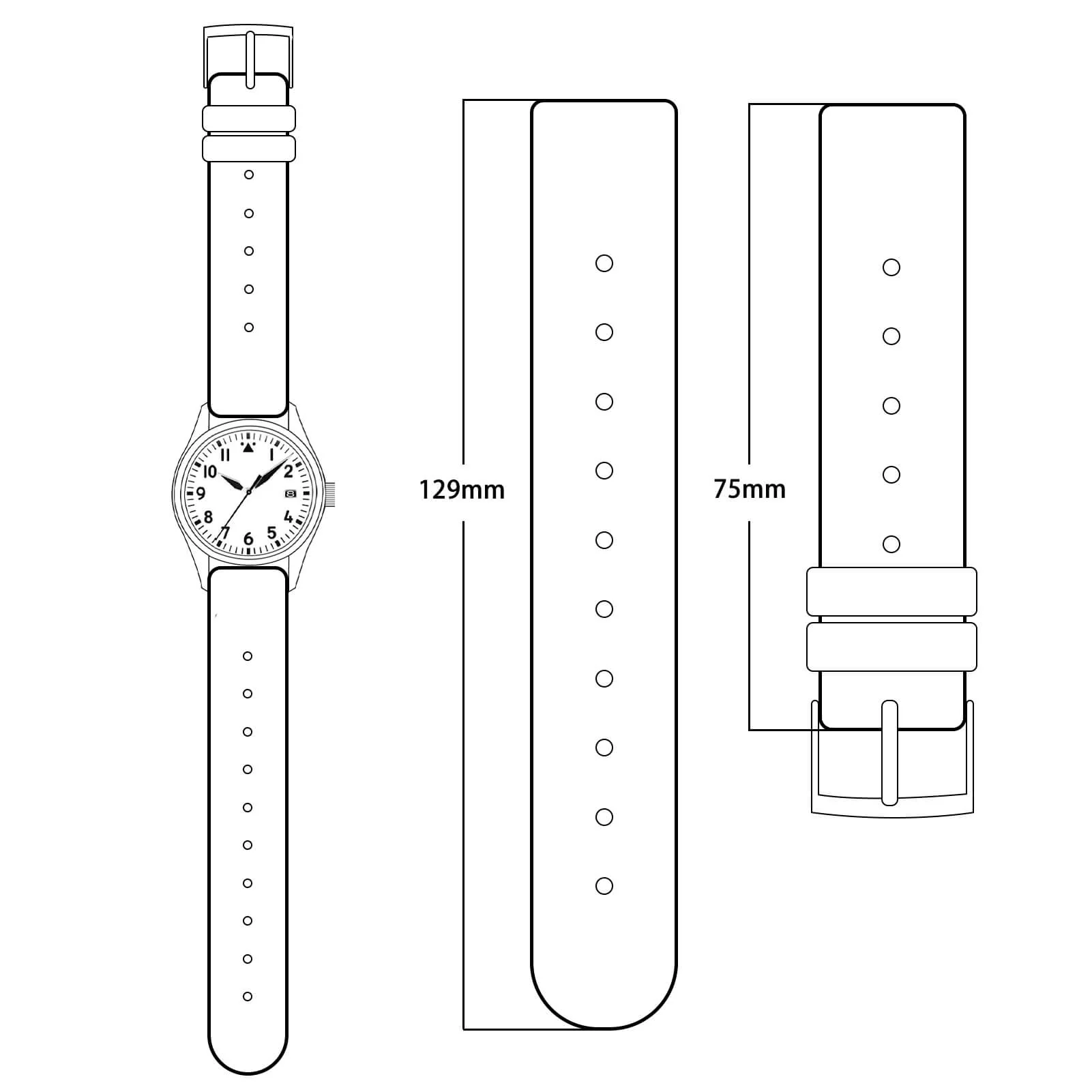 ADDIESDIVE Silicone Waffle Strap Black 20mm - Image 6