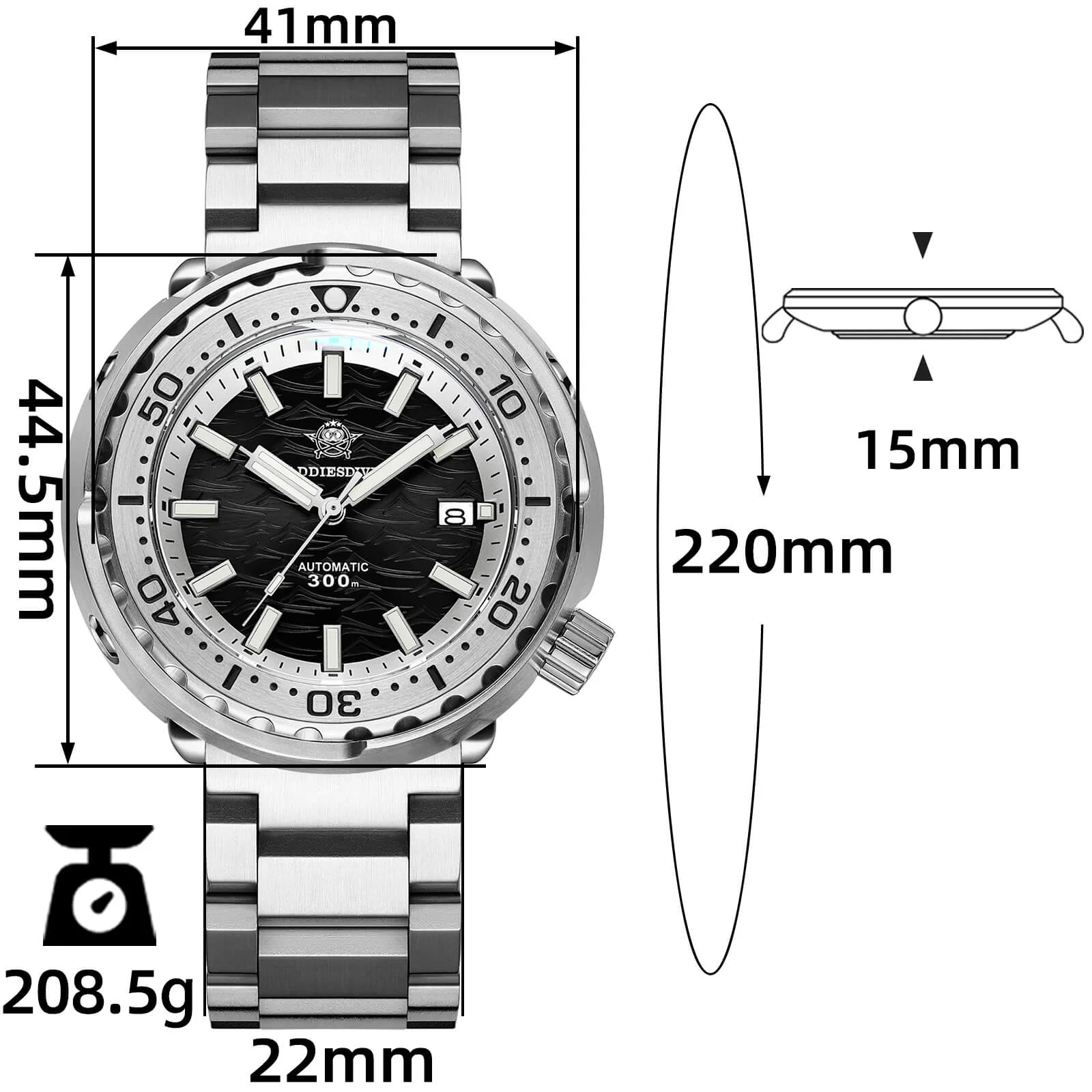 Addiesdive Tuna Diver Automatic Watch AD2098 - Image 11