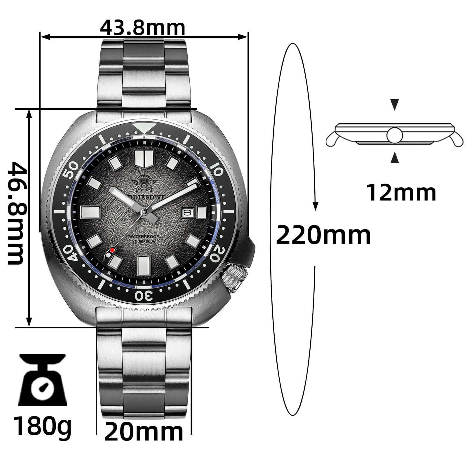 🔥Anniversary Sale🔥Addiesdive Turtle Quartz Diver Men Watch Sapphire Crystal AD2511 - Image 11