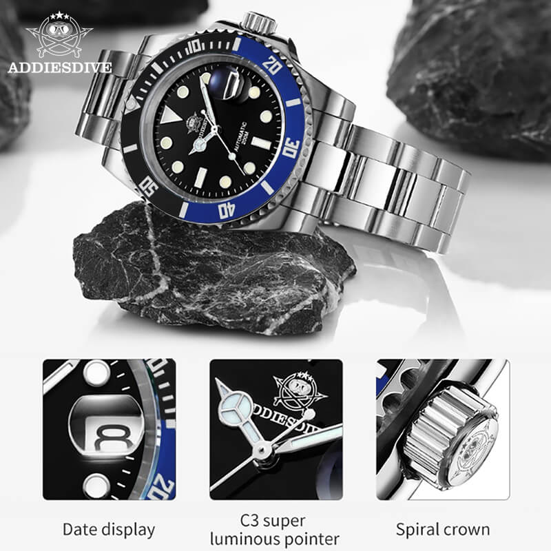 🔥Anniversary Sale🔥Addiesdive Two Color Sub NH35 Mechanical Watch H3AC - Image 17