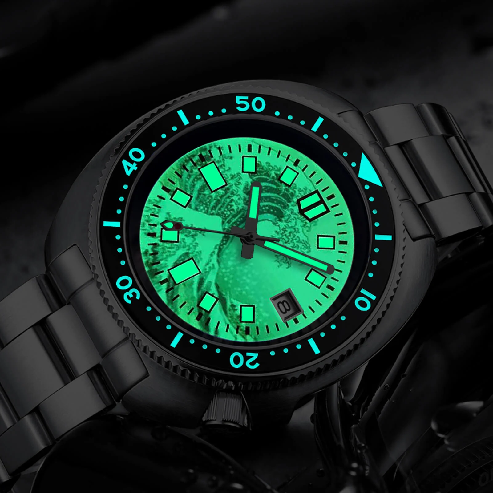 ADDIESIVE Diving Watch Synthetic Sapphire Crystal Luminous Dial 200M H8-Surf - Image 7