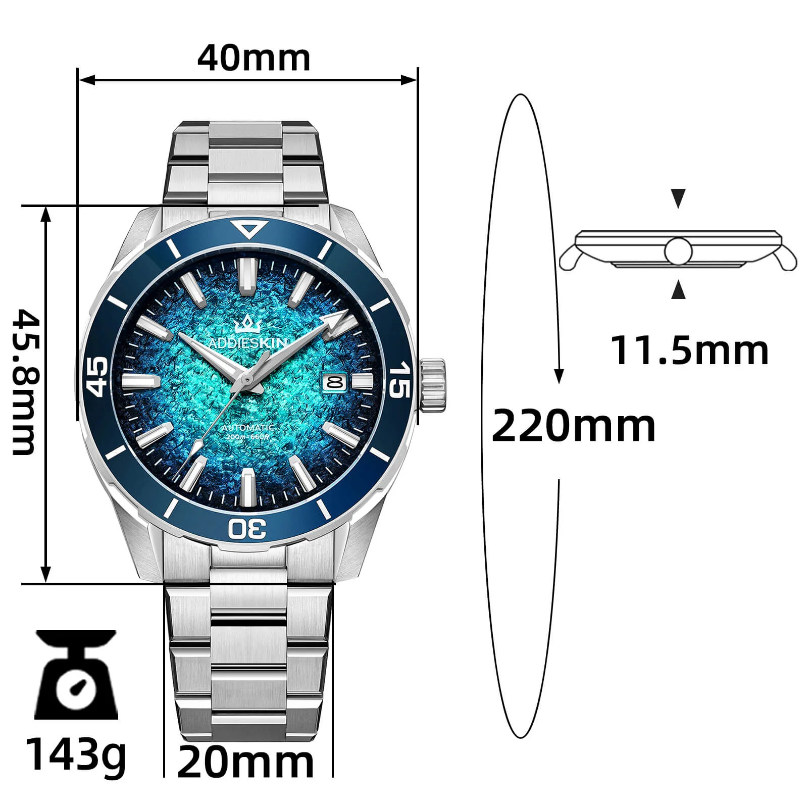 AddiesKIN 40mm Luxury Miyota 9015 Men’s Watch K005 - Image 3