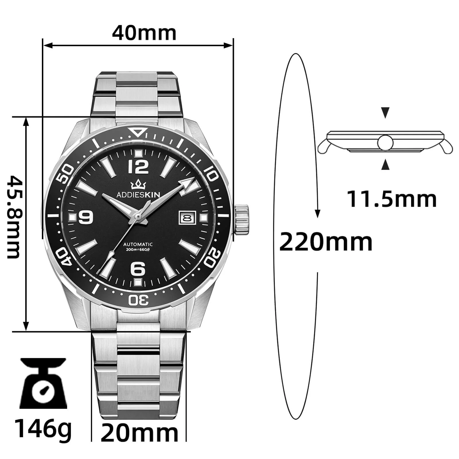 AddiesKIN 40mm Luxury Miyota 9015 Men’s Watch K009 - Image 10