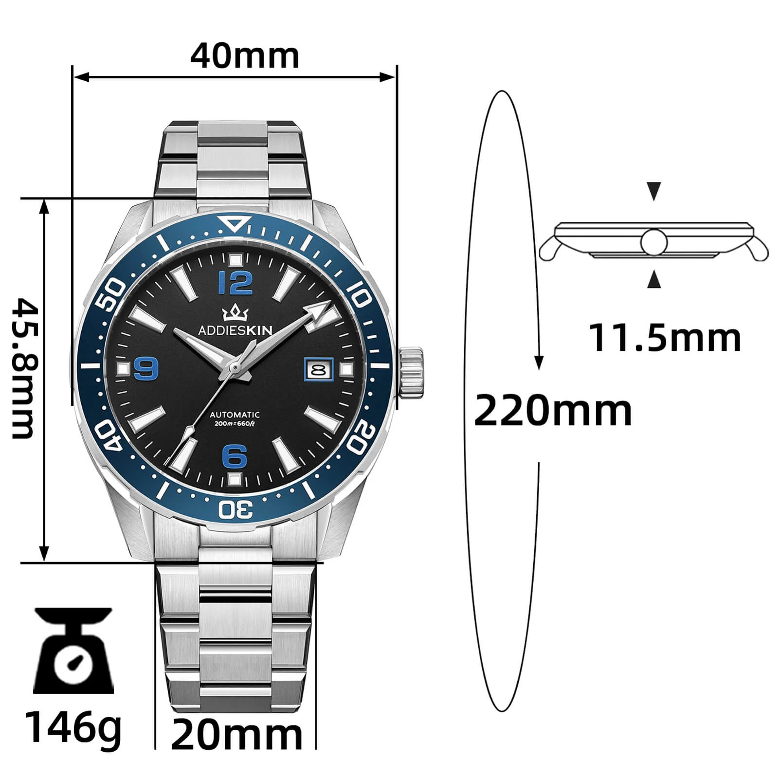 AddiesKIN 40mm Luxury Miyota 9015 Men’s Watch K009 - Image 17