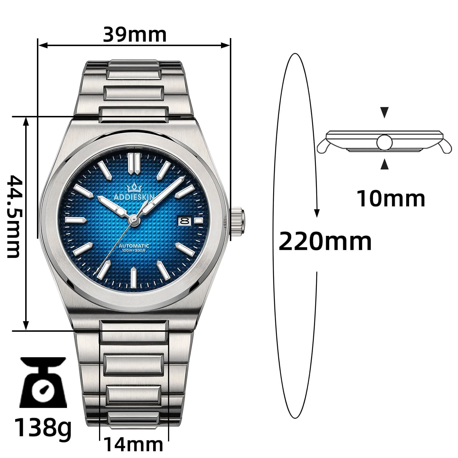 AddiesKIN K004 "Waffle Elegance" Automatic 9015 Men’s Watch - Image 11