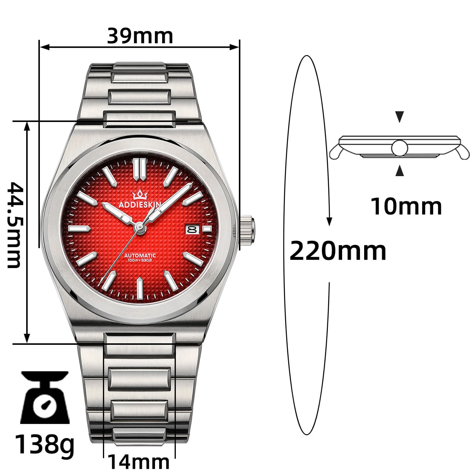 AddiesKIN K004 "Waffle Elegance" Automatic 9015 Men’s Watch - Image 18