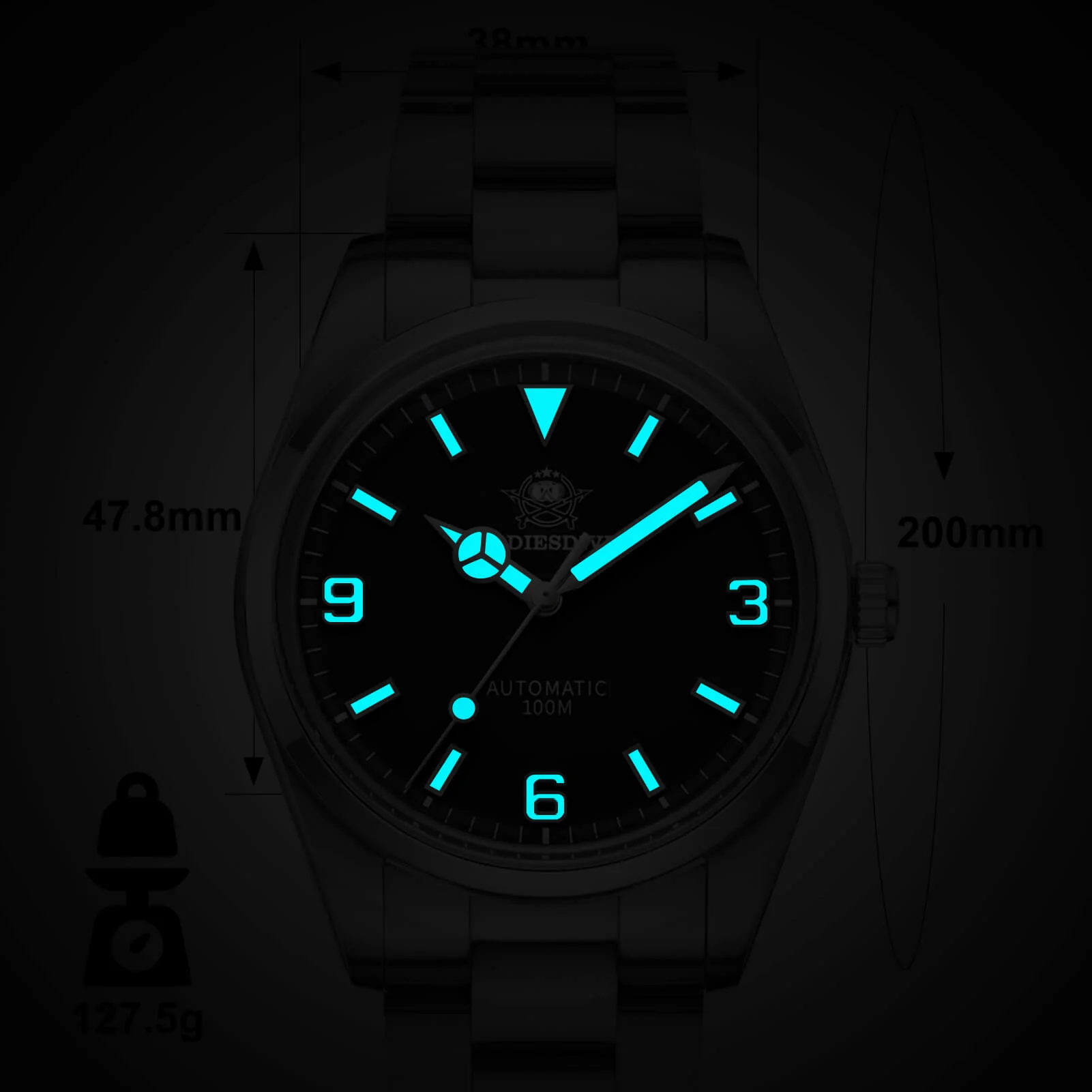 🔥Anniversary Sale🔥ADDIESDIVE 38mm Domed Crystal Explore Watch 100M (AD2112) - Image 11