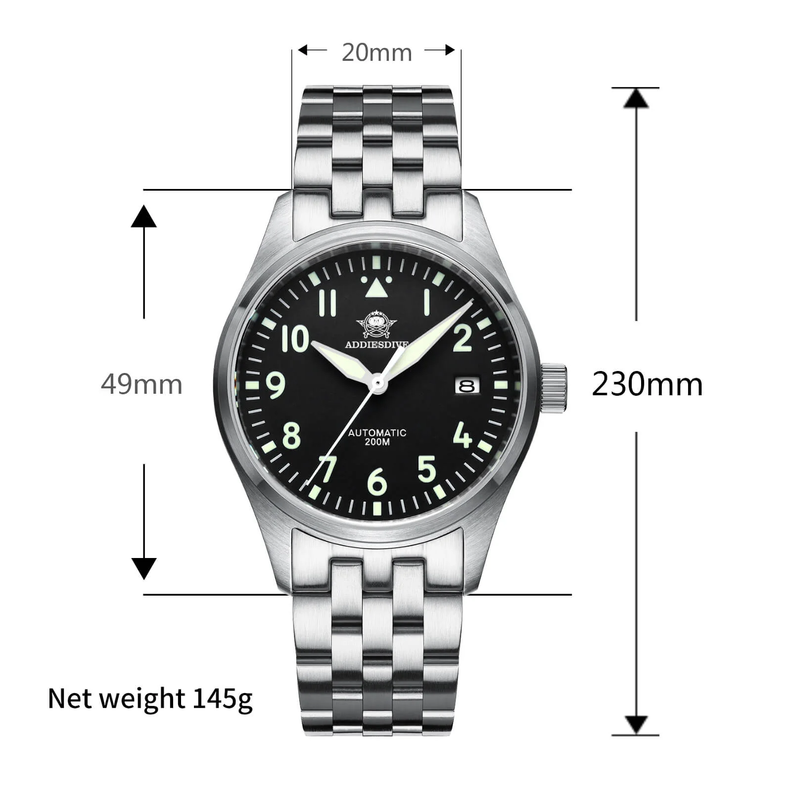 ADDIESDIVE®39mm Men's Elegant Automatic Watch NH35A/8215 Movement (MY-H2) - Image 3