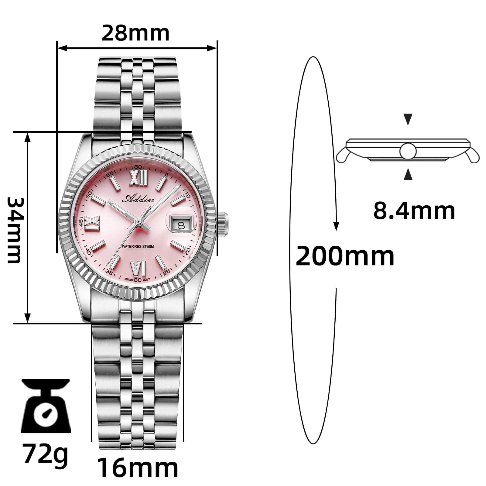 Addies 28mm Women’s Luxury Quartz Watch AW25901 - Image 19