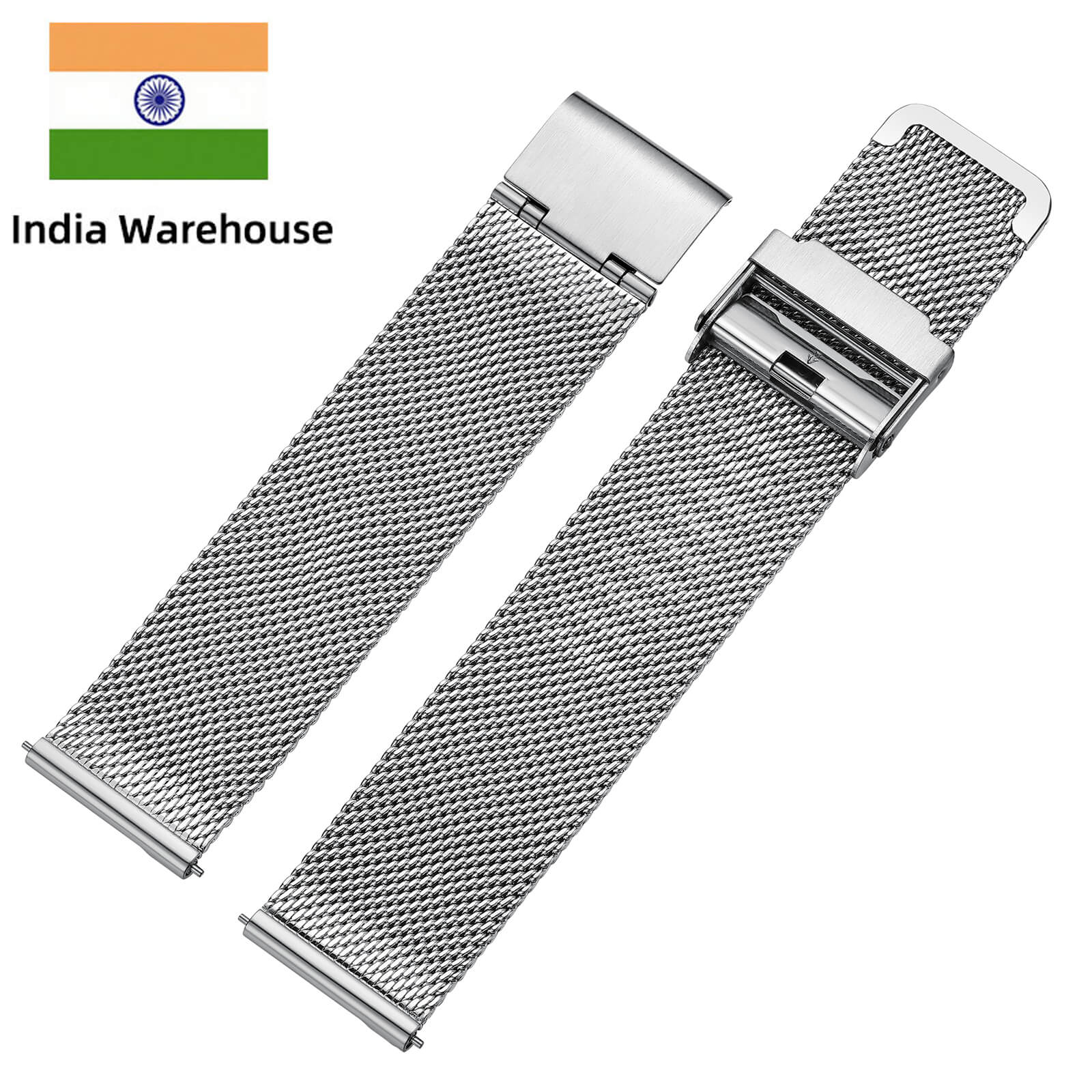 ★India Warehouse★ADDIESDIVE 20mm Stainless Steel Mesh Watch Band