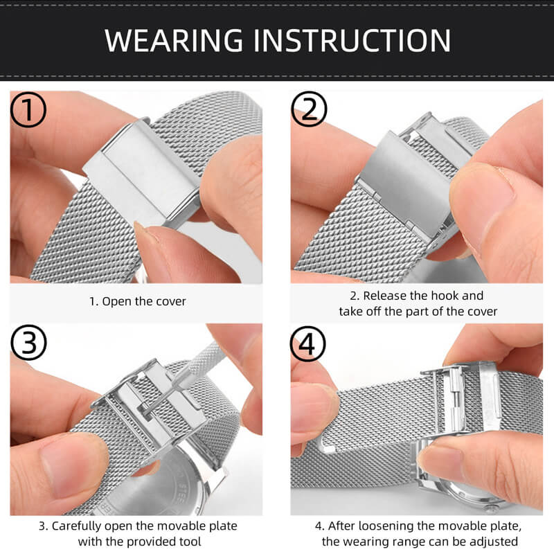 ADDIESDIVE 20mm Stainless Steel Mesh Watch Band，Quick Release Mesh Watch Strap - Image 8
