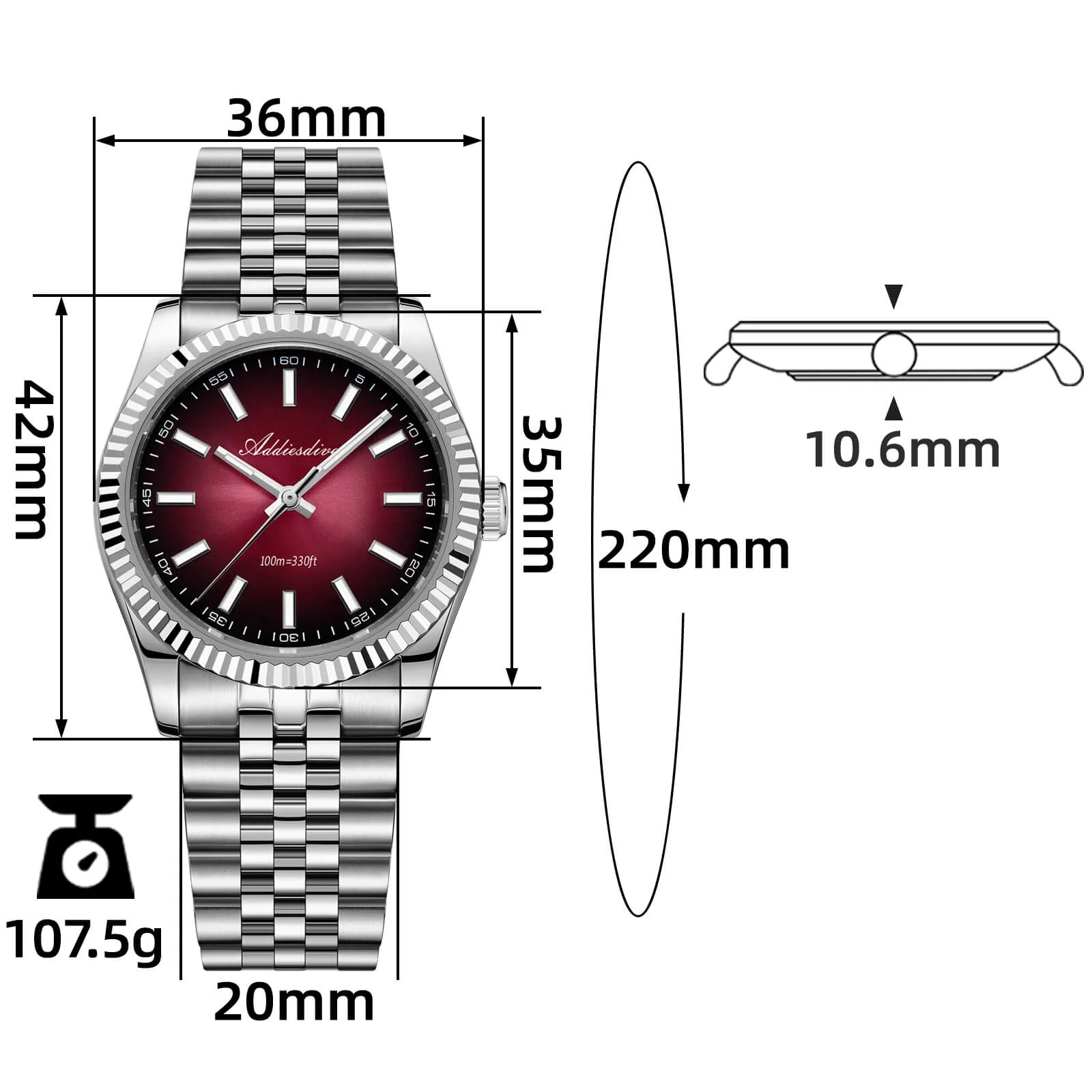 🔥Anniversary Sale🔥ADDIESDIVE 36mm DJ Homage Men Watch AD2073 - Image 2