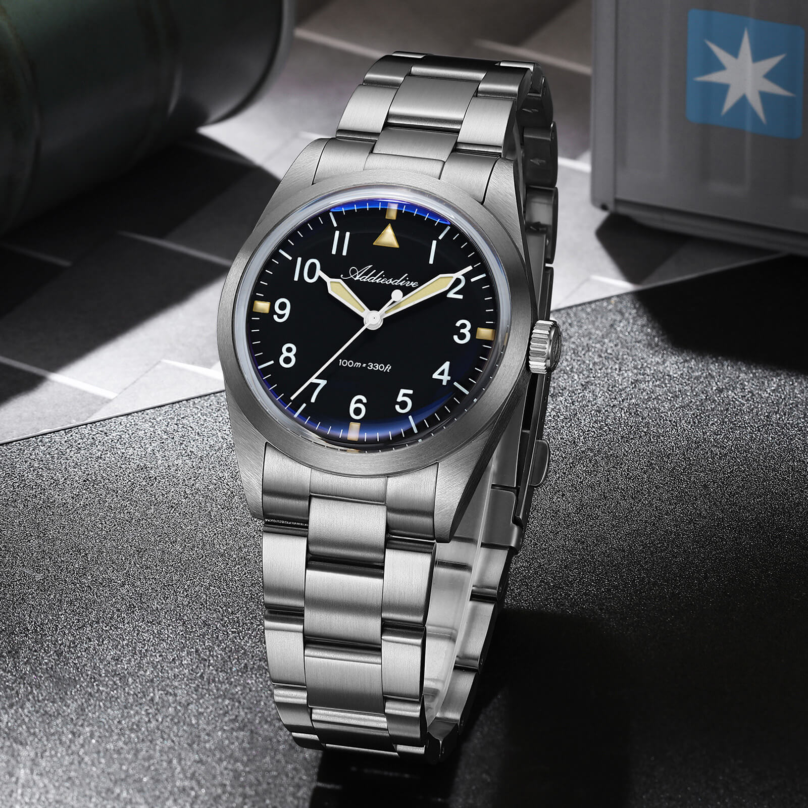 Addiesdive 36mm Titanium Military Field Watch AD2502 - Image 8