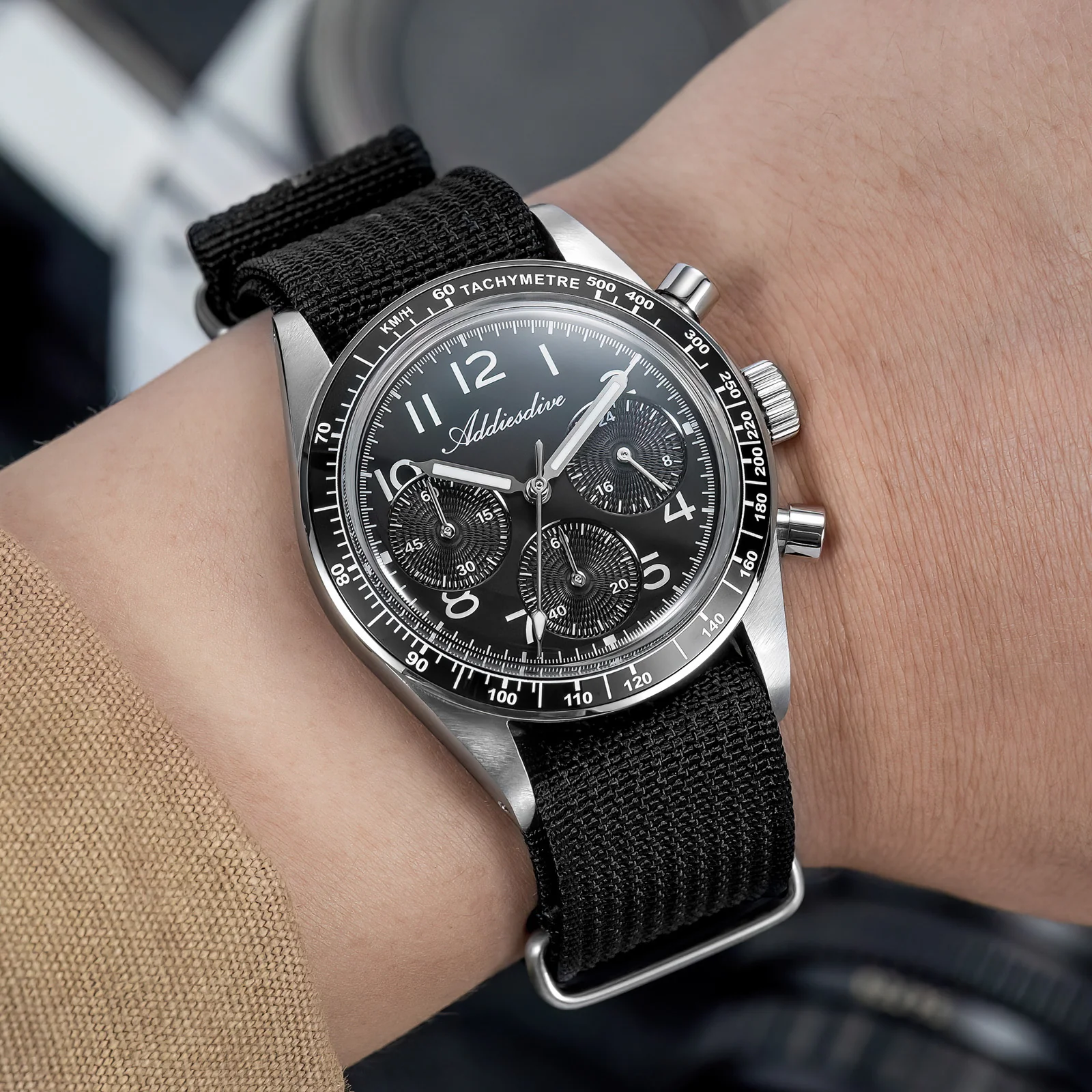 ★India Warehouse★ADDIESDIVE 37mm 0S20 Triple-Register Chronograph Watch AD2543 - Image 10