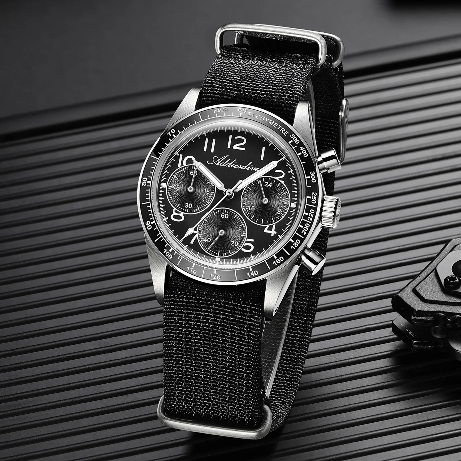 ★India Warehouse★ADDIESDIVE 37mm 0S20 Triple-Register Chronograph Watch AD2543 - Image 6