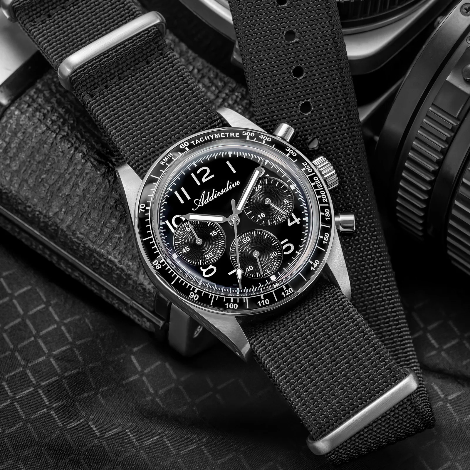 ★India Warehouse★ADDIESDIVE 37mm 0S20 Triple-Register Chronograph Watch AD2543 - Image 8