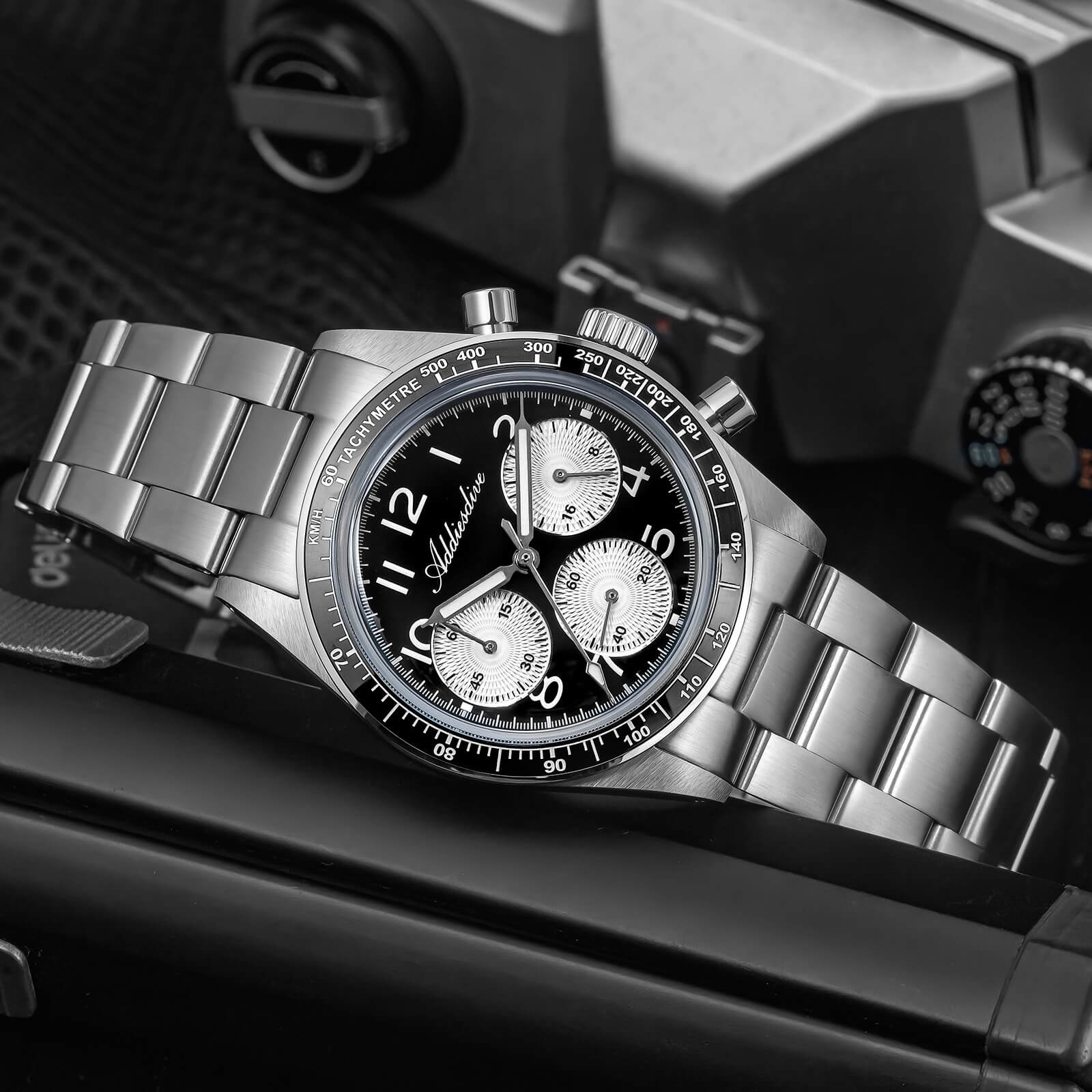 ★India Warehouse★ADDIESDIVE 37mm VK63 Triple-Register Chronograph Watch AD2517 - Image 4
