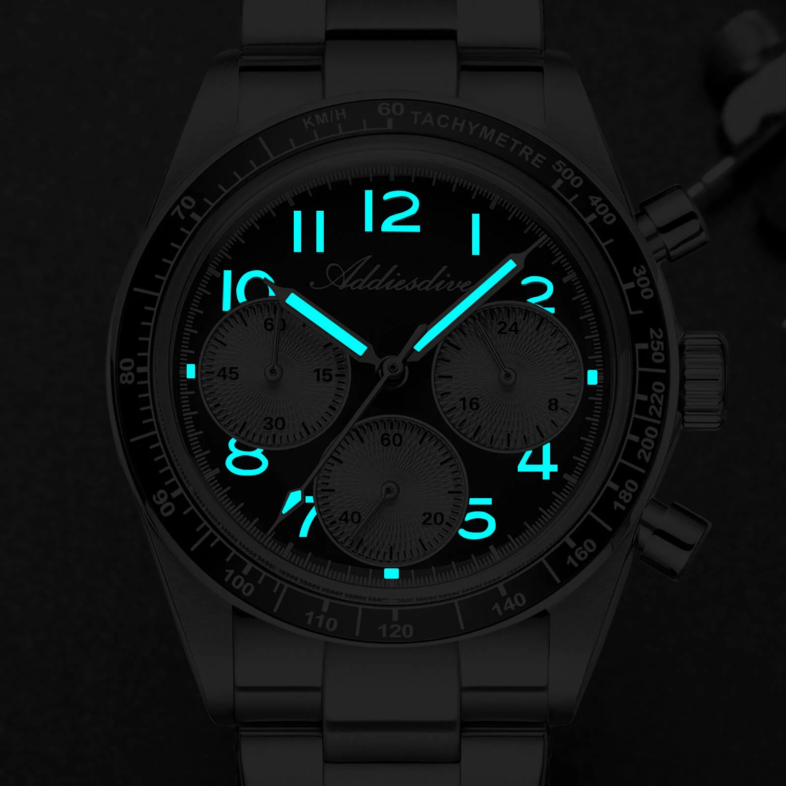 ★India Warehouse★ADDIESDIVE 37mm VK63 Triple-Register Chronograph Watch AD2517 - Image 5
