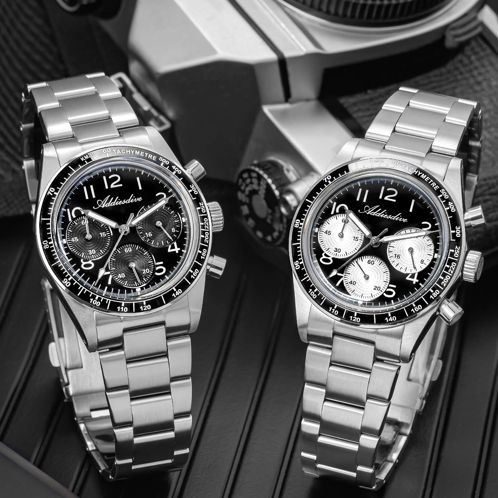 ★India Warehouse★ADDIESDIVE 37mm VK63 Triple-Register Chronograph Watch AD2517 - Image 6
