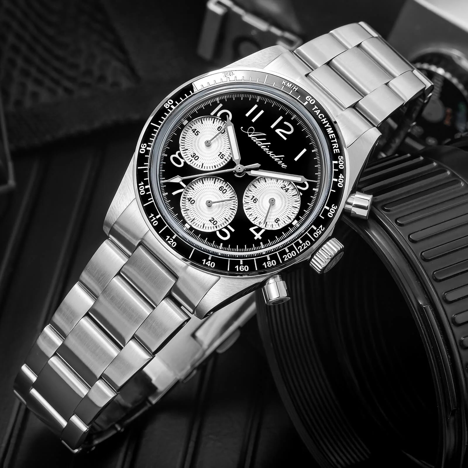 ★India Warehouse★ADDIESDIVE 37mm VK63 Triple-Register Chronograph Watch AD2517 - Image 8