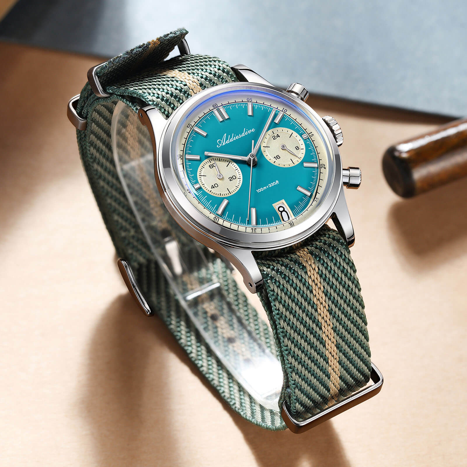 ★India Warehouse★ADDIESDIVE 38mm VK64 Chronograph Watch AD2095 - Image 4