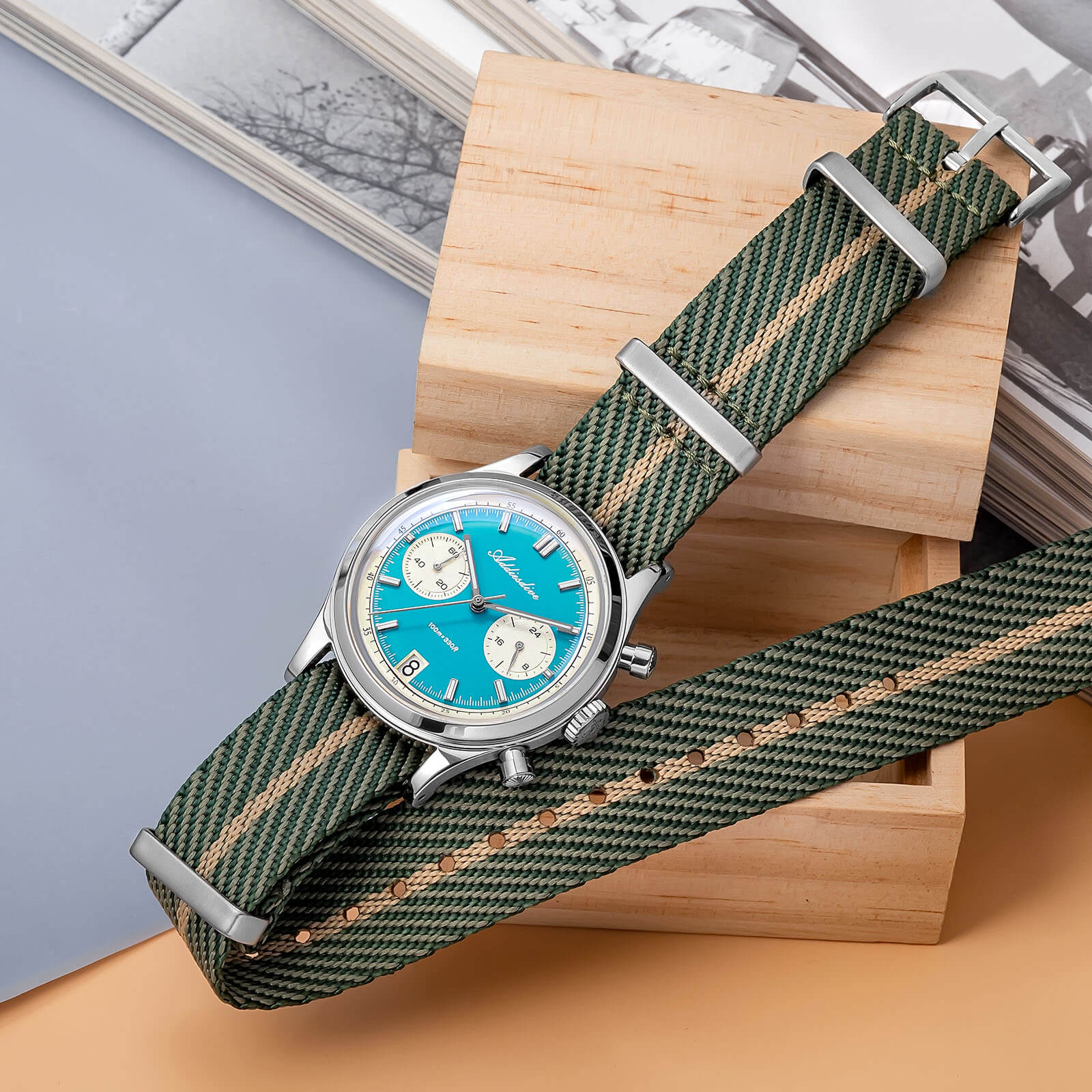 ★India Warehouse★ADDIESDIVE 38mm VK64 Chronograph Watch AD2095 - Image 6