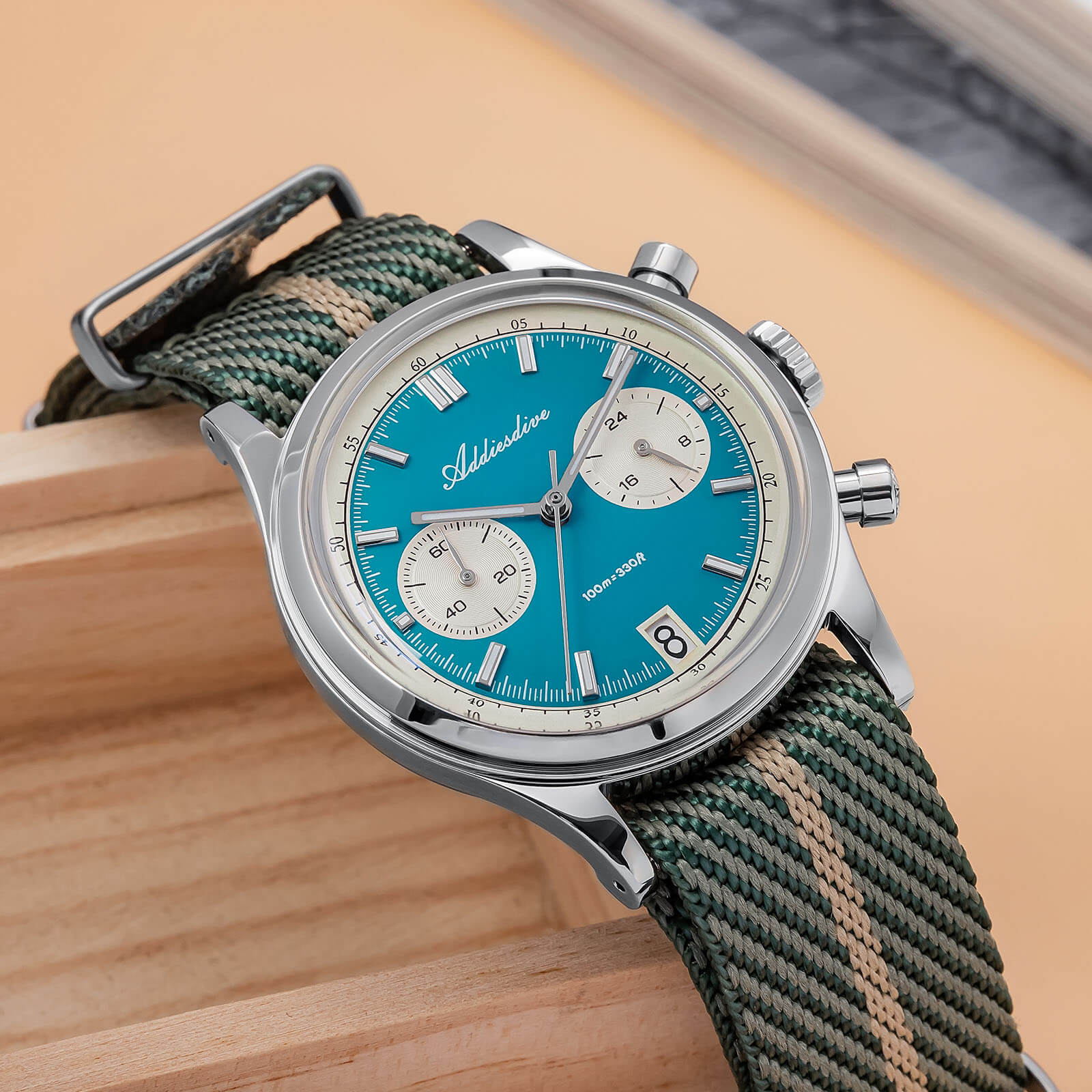 ★India Warehouse★ADDIESDIVE 38mm VK64 Chronograph Watch AD2095 - Image 8