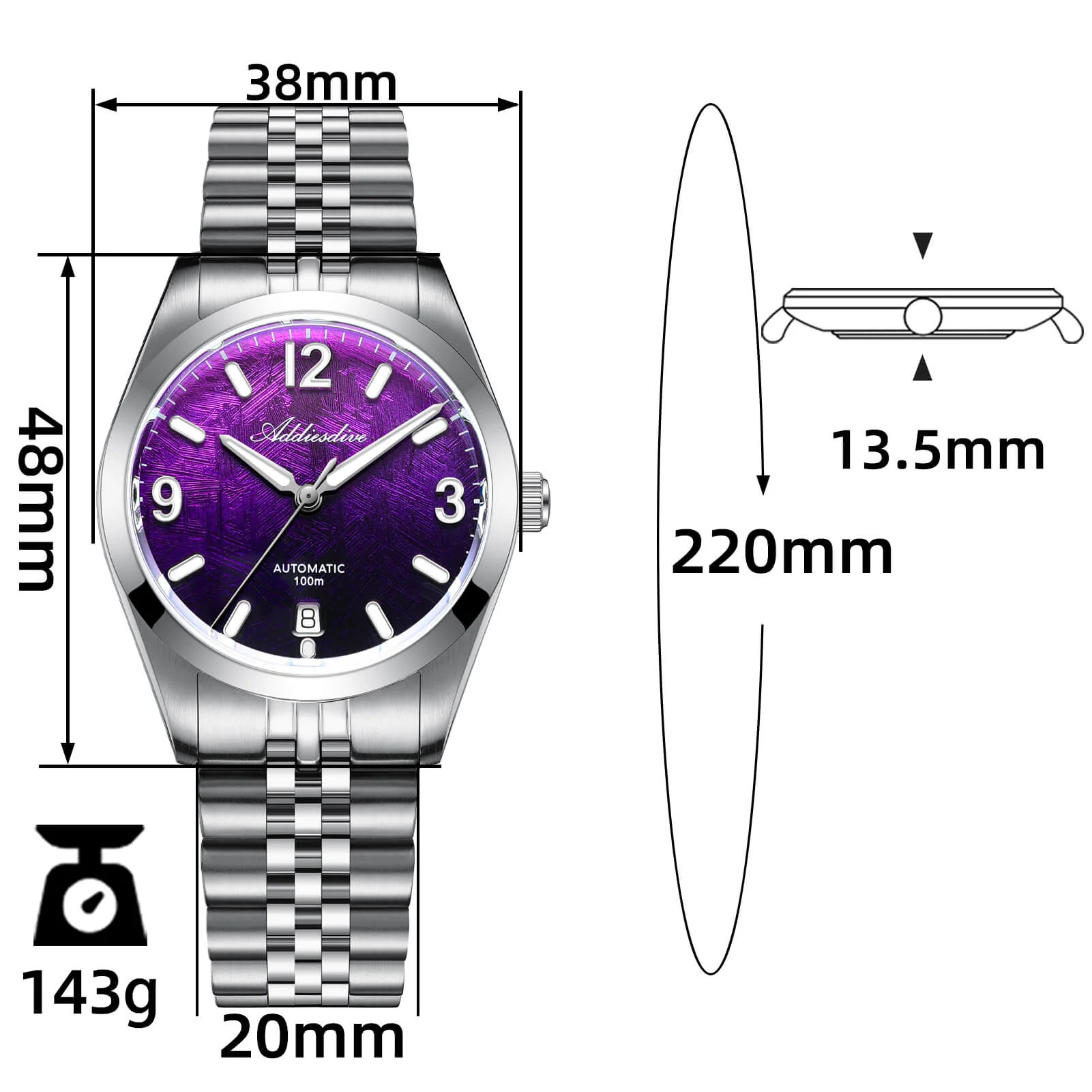 ★India Warehouse★Addiesdive 39mm Luxury Automatic Watch AD2547 - Image 9