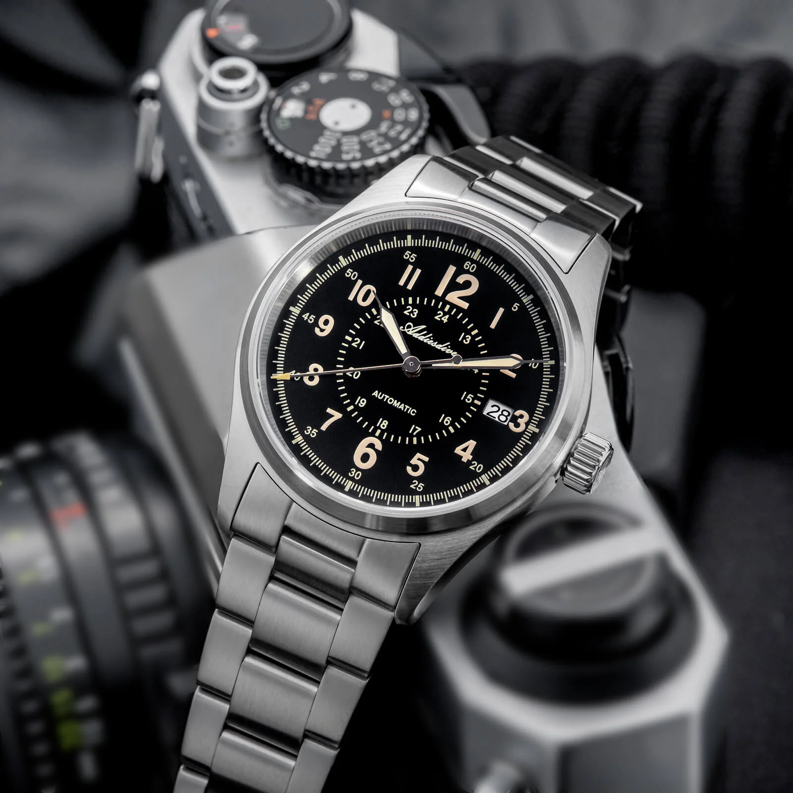 ADDIESDIVE 39mm Sapphire Crystal Automatic Watch Field Watch AD2074 - Image 3