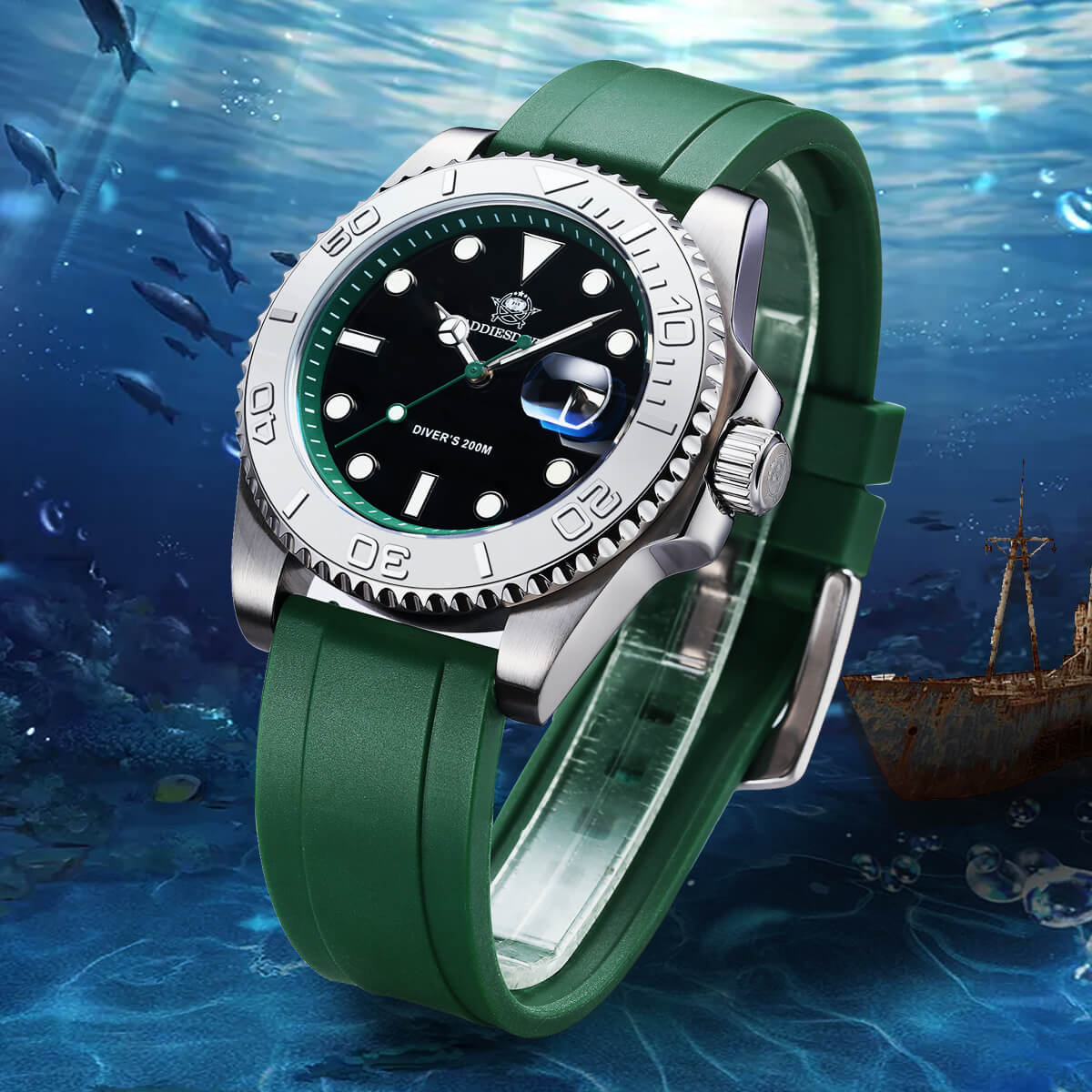 ★India Warehouse★ADDIESDIVE 41mm Sports Quartz Watch Waterproof 200M (AD2040) - Image 6