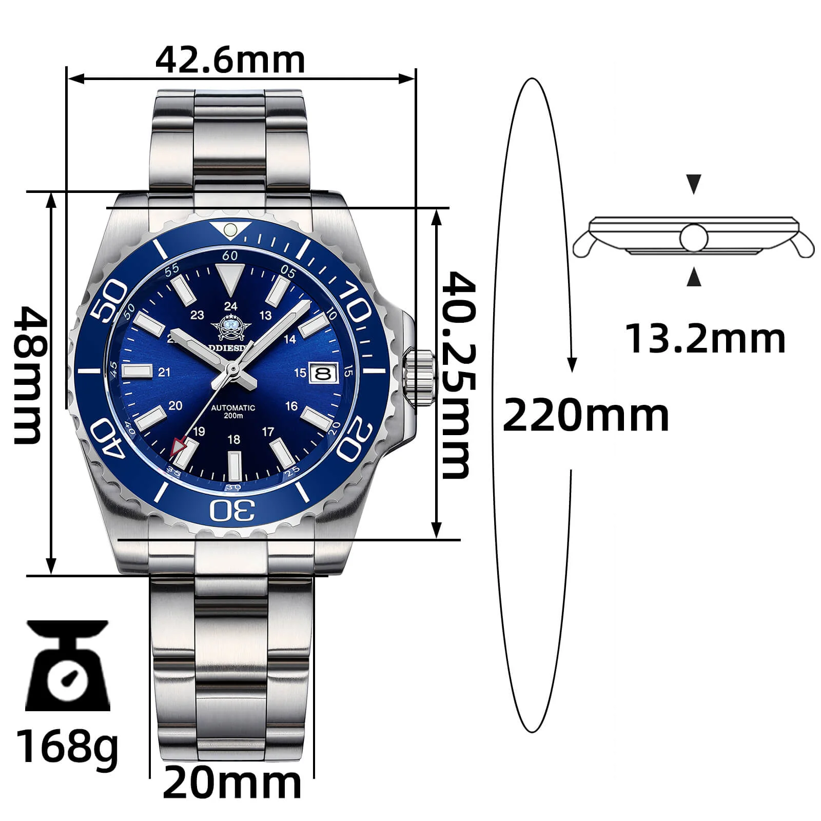 ADDIESDIVE Retro Baton Hand Sub 8215 Dive Watch AD2504 - Image 20