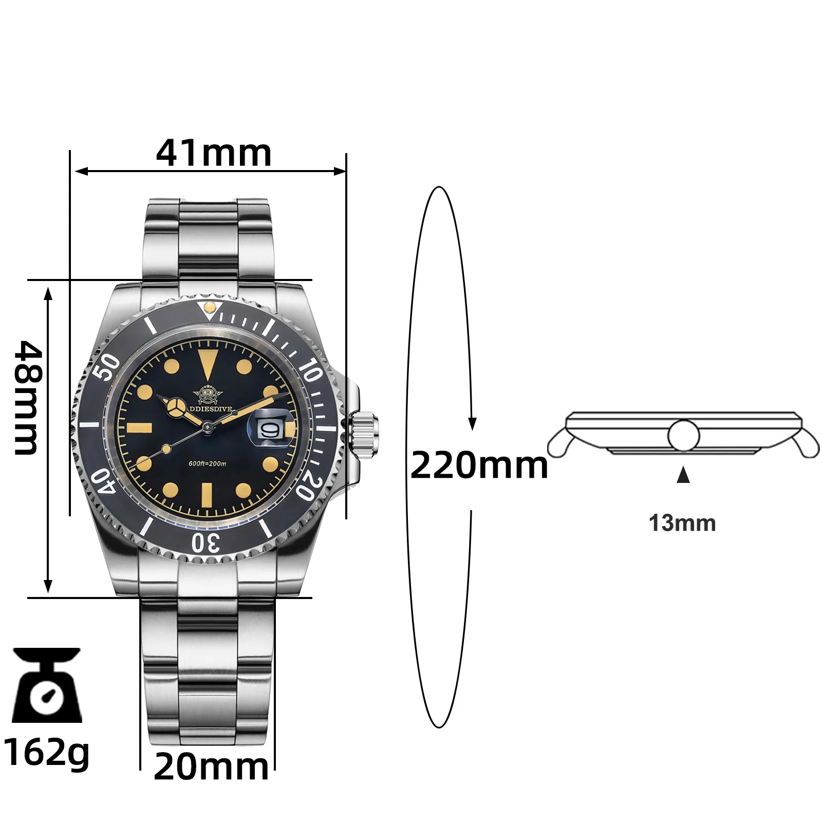 ★India Warehouse★ADDIESDIVE Retro Sub Quartz Watch AD2054 - Image 2