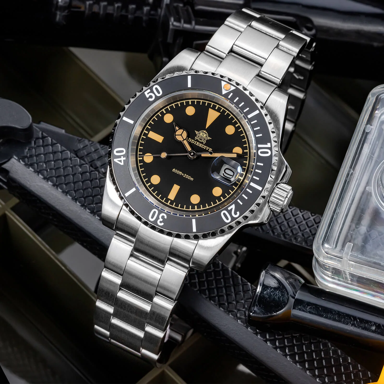 🔥Anniversary Sale🔥ADDIESDIVE 41mm Retro Sub Quartz Watch AD2054 - Image 3