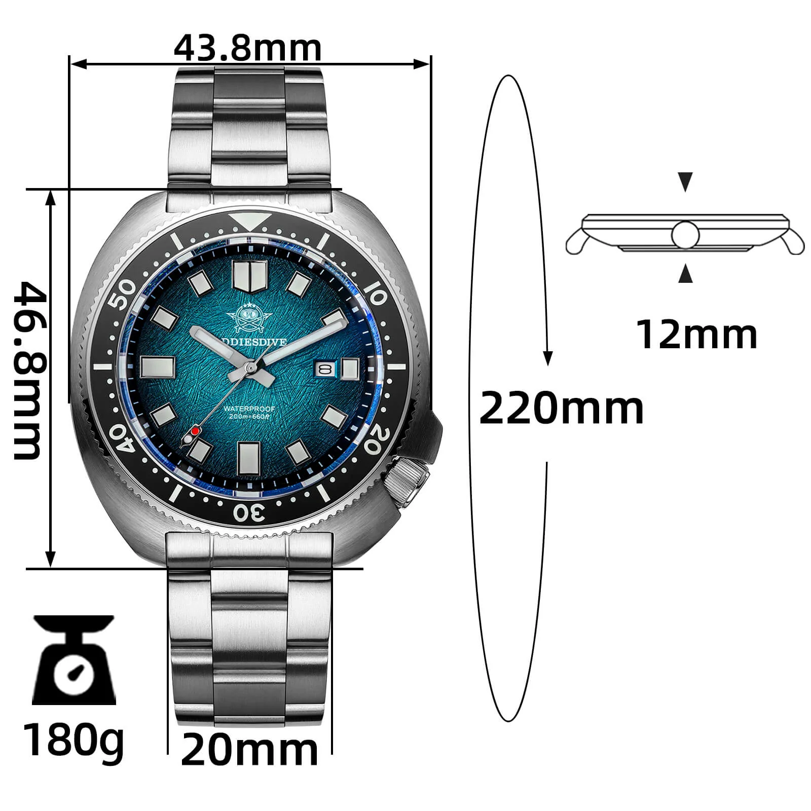 ★India Warehouse★Addiesdive Turtle Quartz Diver Men Watch Sapphire Crystal AD2511 - Image 2