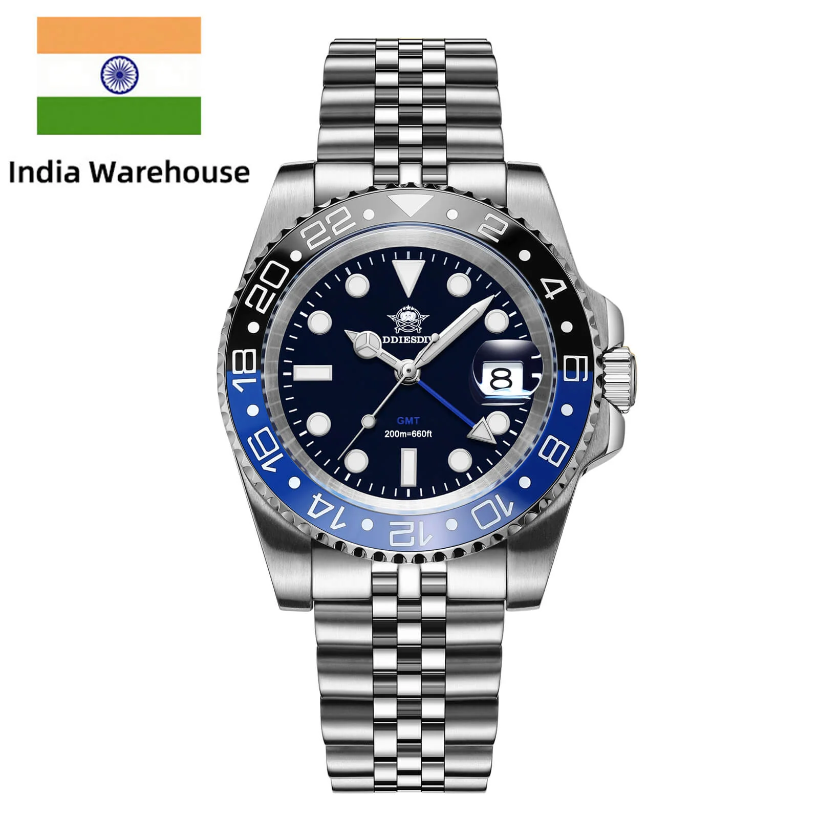 ★India Warehouse★ADDIESDIVE Water Ghost Luxury Dive Watch GMT Quartz Watch AD2050-with Calendar - Image 11