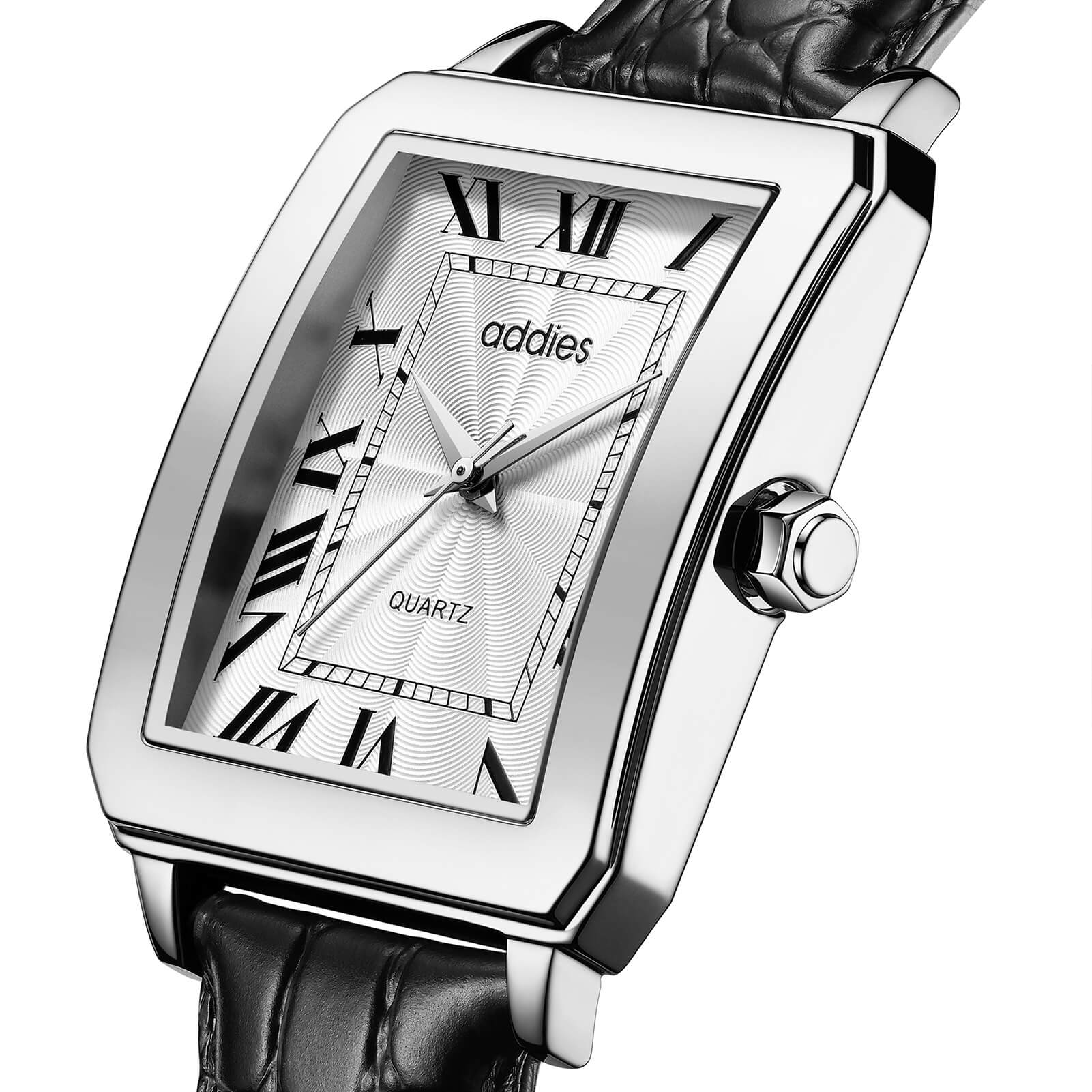 ADDIES Men's Quartz Analog Watch with Square Dial Leather Strap（MY-RM05） - Image 3
