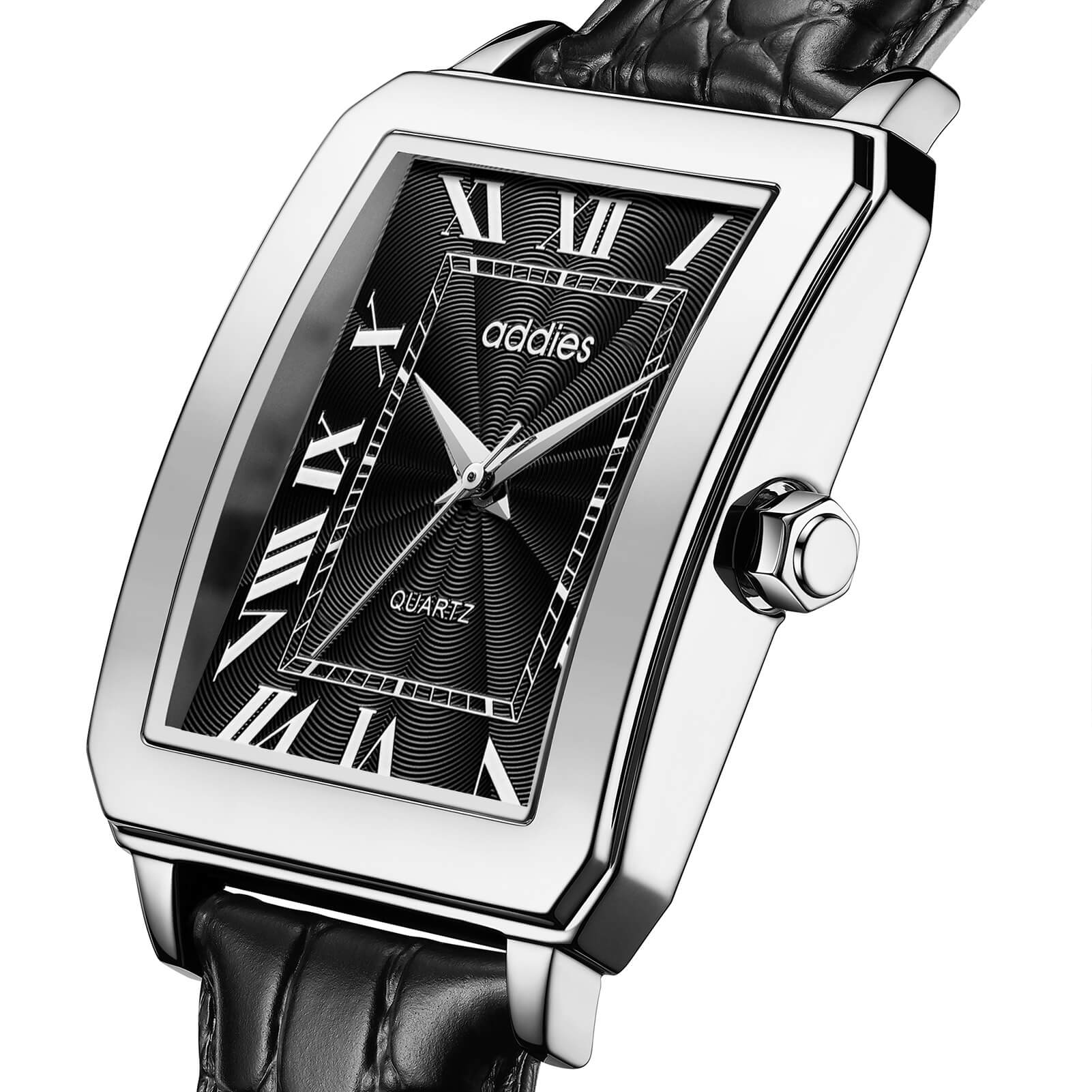 ADDIES Men's Quartz Analog Watch with Square Dial Leather Strap（MY-RM05） - Image 8