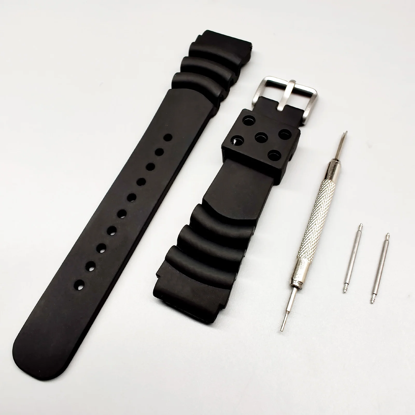 ADDIESDIVE Silicone Watch Strap For Men Diver Watches Black 20mm 22mm - Image 7