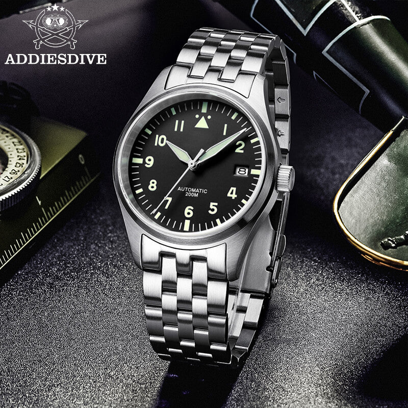 <Sterile Version>ADDIESDIVE® Black Dial Elegant Men Automatic Watch Diver 200M （H2） - Image 10