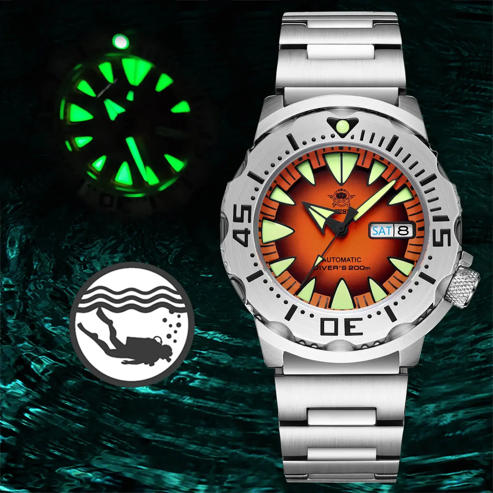 U.S. Warehouse -ADDIESDIVE® Monster Men's Diver Automatic Watches (AD2103) - Image 7