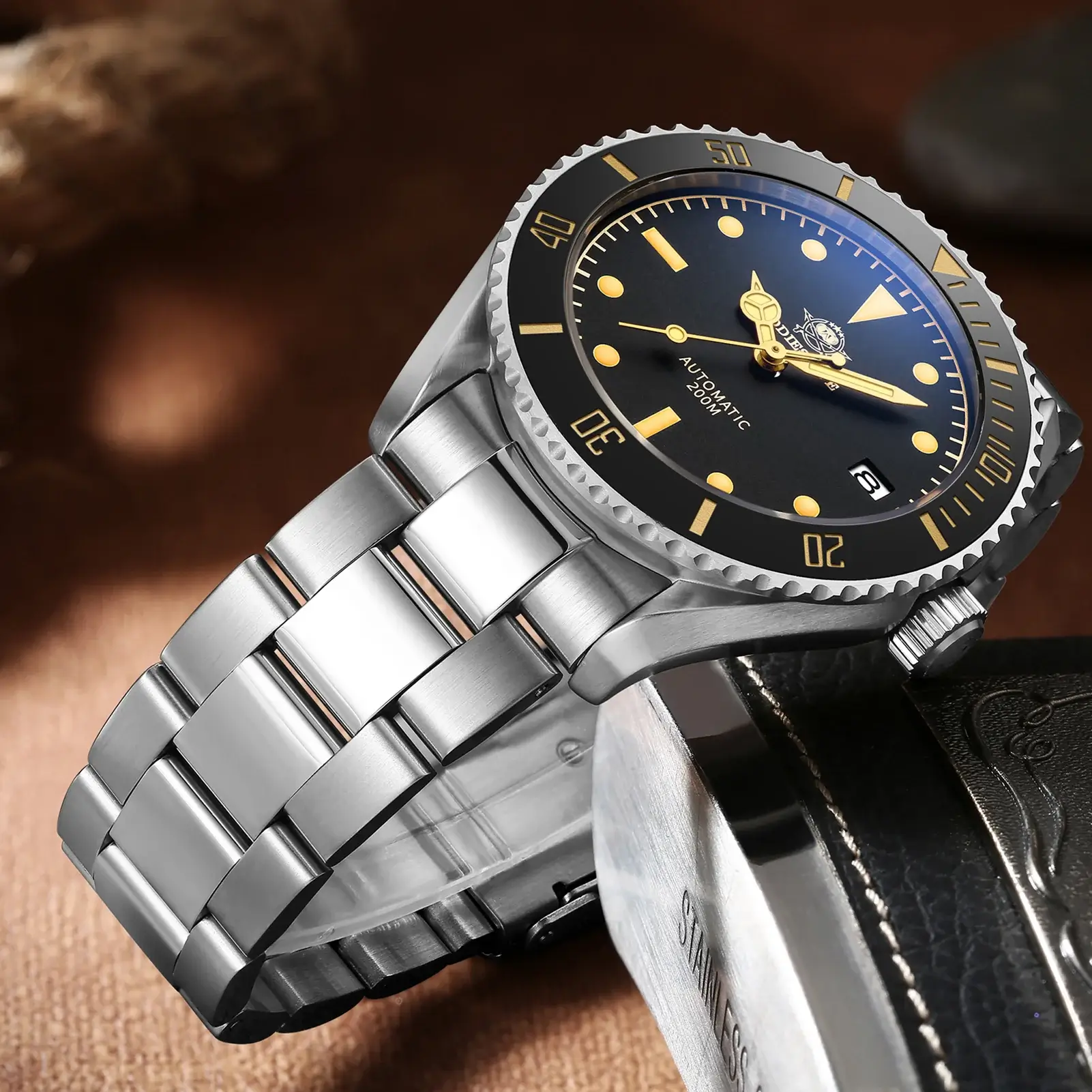 U.S. Warehouse -ADDIESDIVE® Scuba Leather Automatic Scuba Watch AD2101 - Image 17