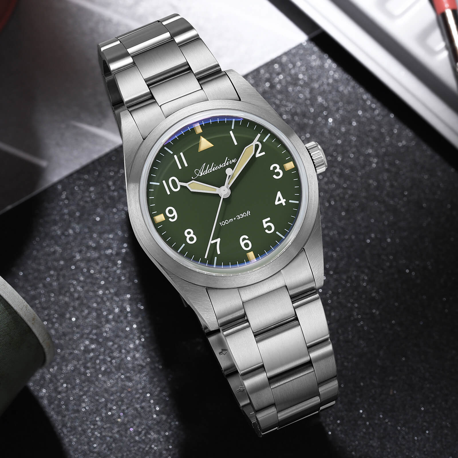Addiesdive 36mm Titanium Military Field Watch AD2502 - Image 13