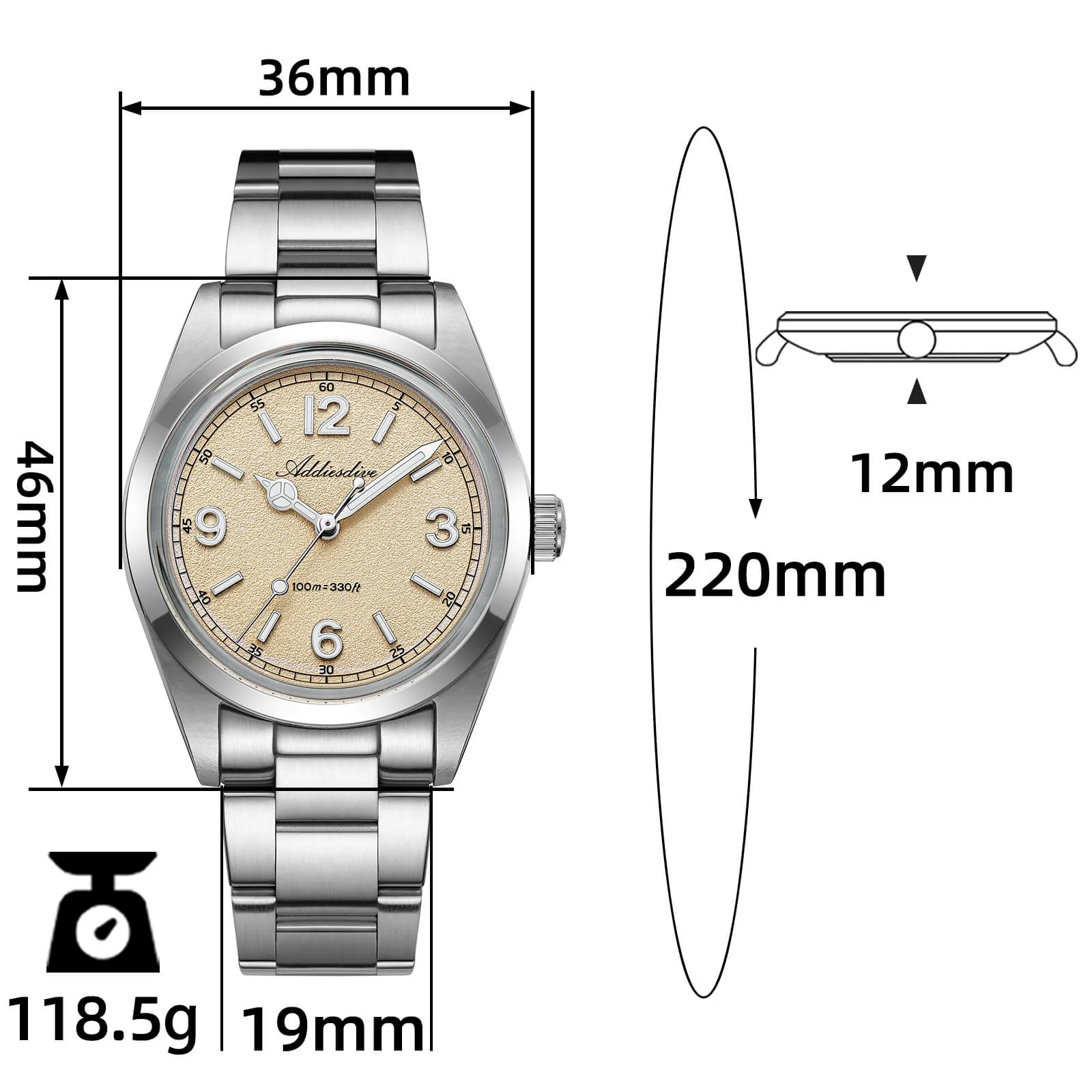 🔥Anniversary Sale🔥ADDIESDIVE 36mm VH31 Quartz Watch AD2518 - Image 10