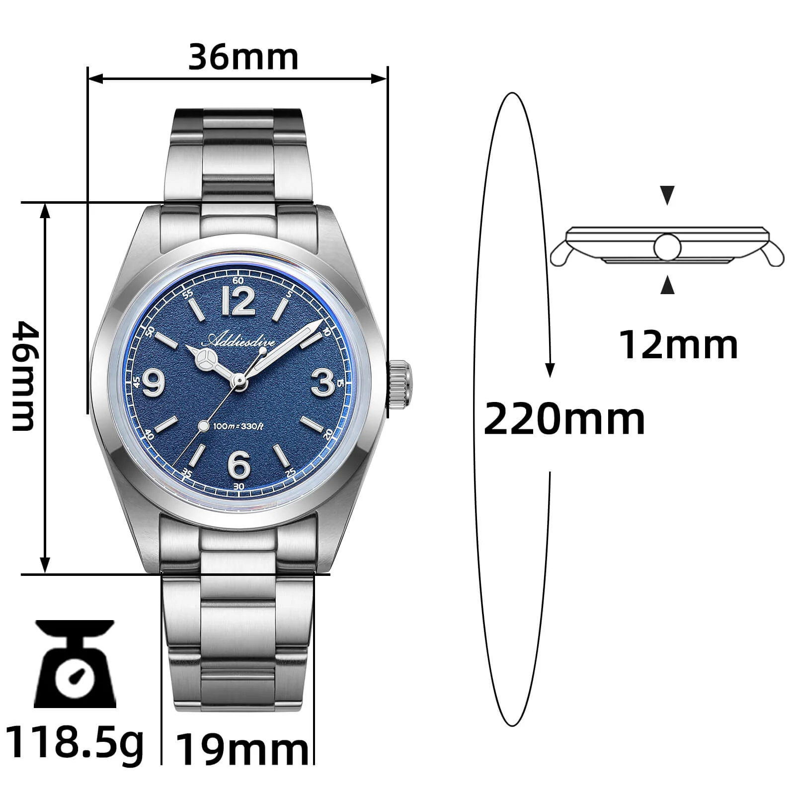 🔥Anniversary Sale🔥ADDIESDIVE 36mm VH31 Quartz Watch AD2518 - Image 2