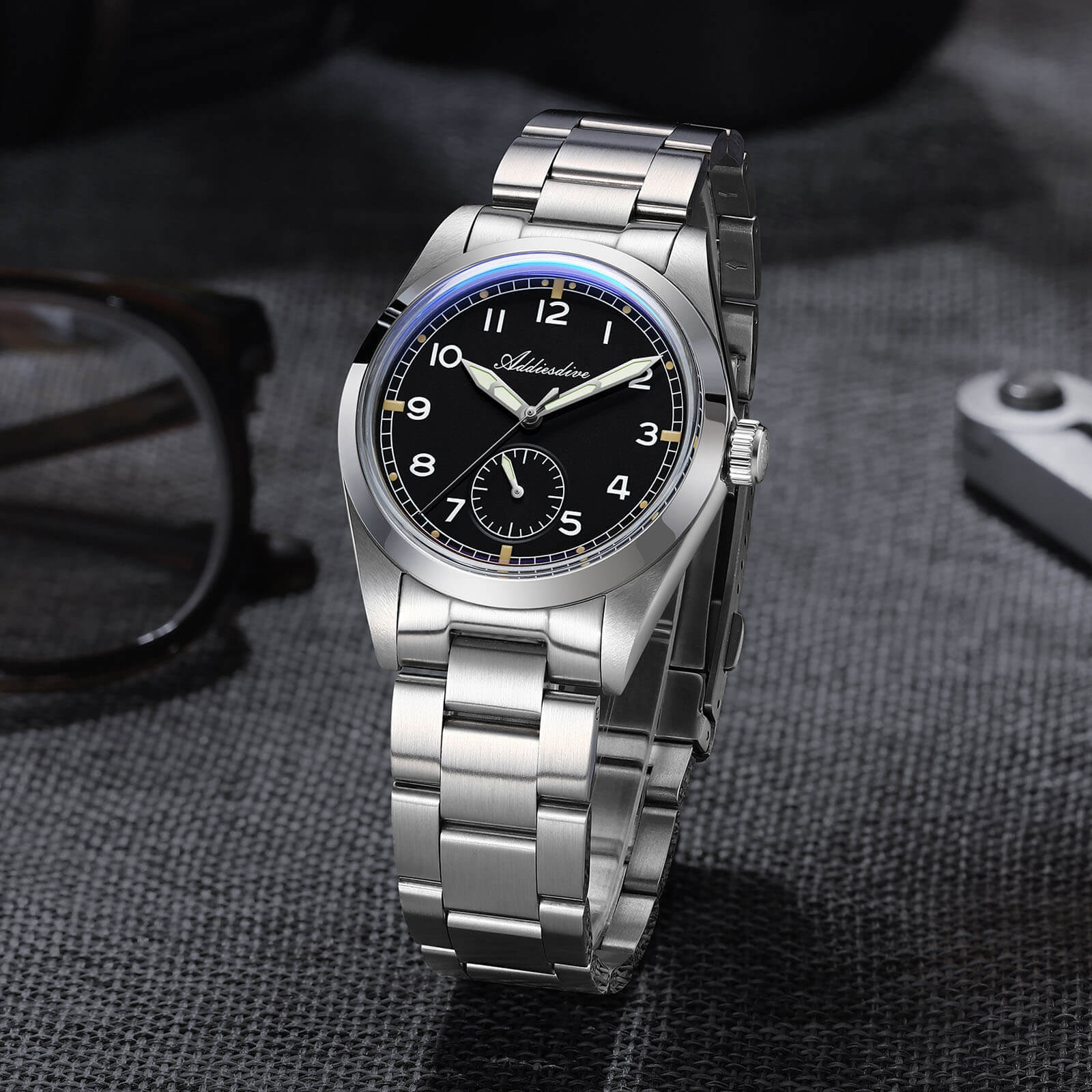 ★Weekly Deal★ADDIESDIVE 36mm VH60 Vintage Pilot Watch（AD2099） - Image 4