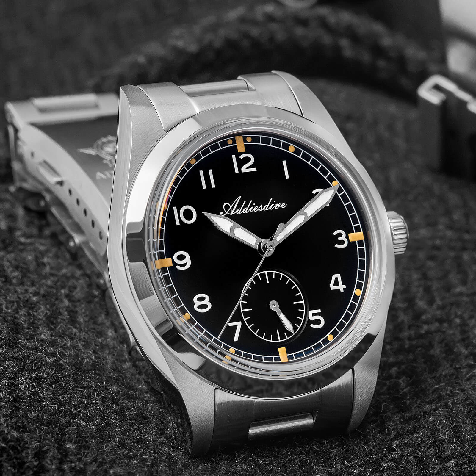 ★Weekly Deal★ADDIESDIVE 36mm VH60 Vintage Pilot Watch（AD2099） - Image 5