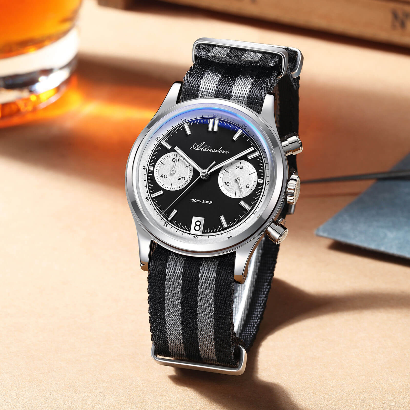 U.S. Warehouse -ADDIESDIVE 38mm VK64 Chronograph Watch AD2095 - Image 11